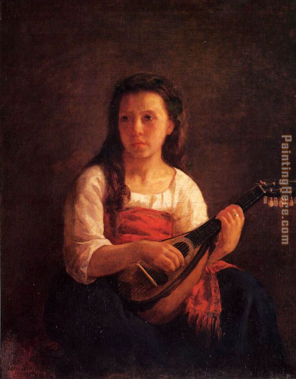 The Mandolin Player painting - Mary Cassatt The Mandolin Player art painting